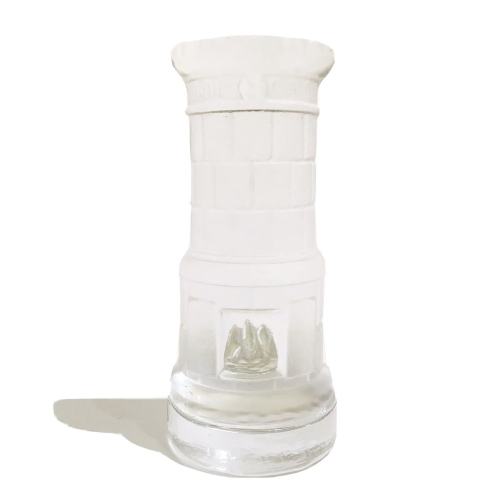 Nybro Frosted Crystal Fireplace Tea Light Candle Holder Hand Made in Sweden